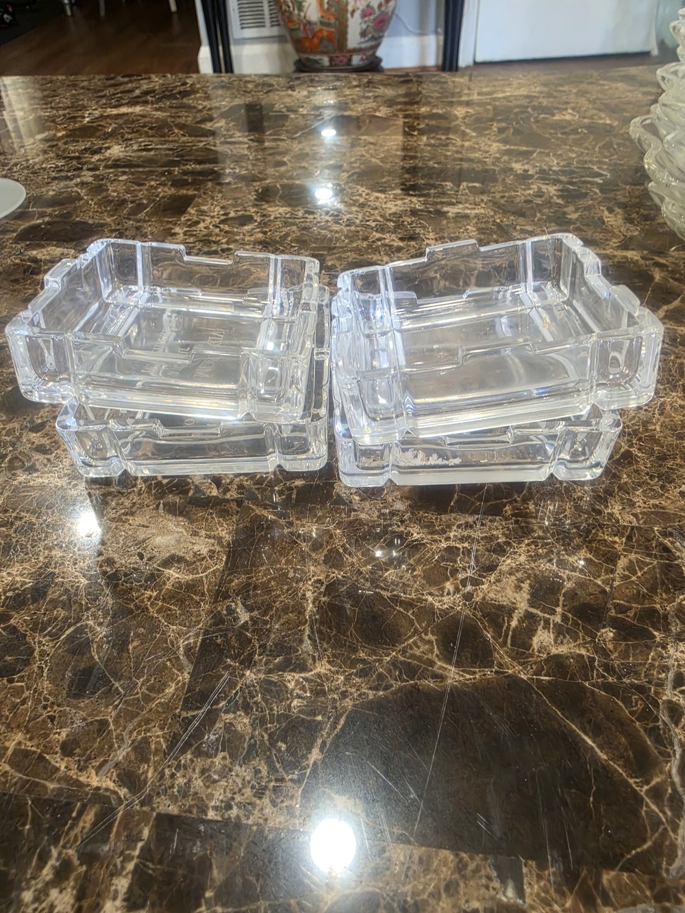 Source Unknown Glass Jewelry Trays - Set of 4